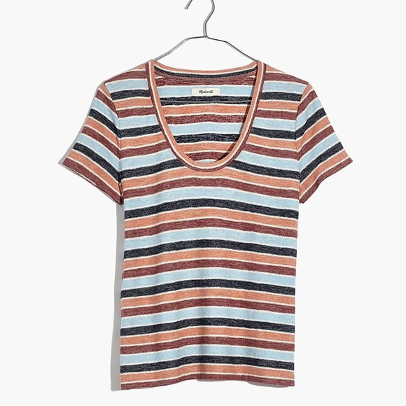 Madewell Alto Scoop Tee in Colborne Stripe Women’s XS - Picture 2 of 8